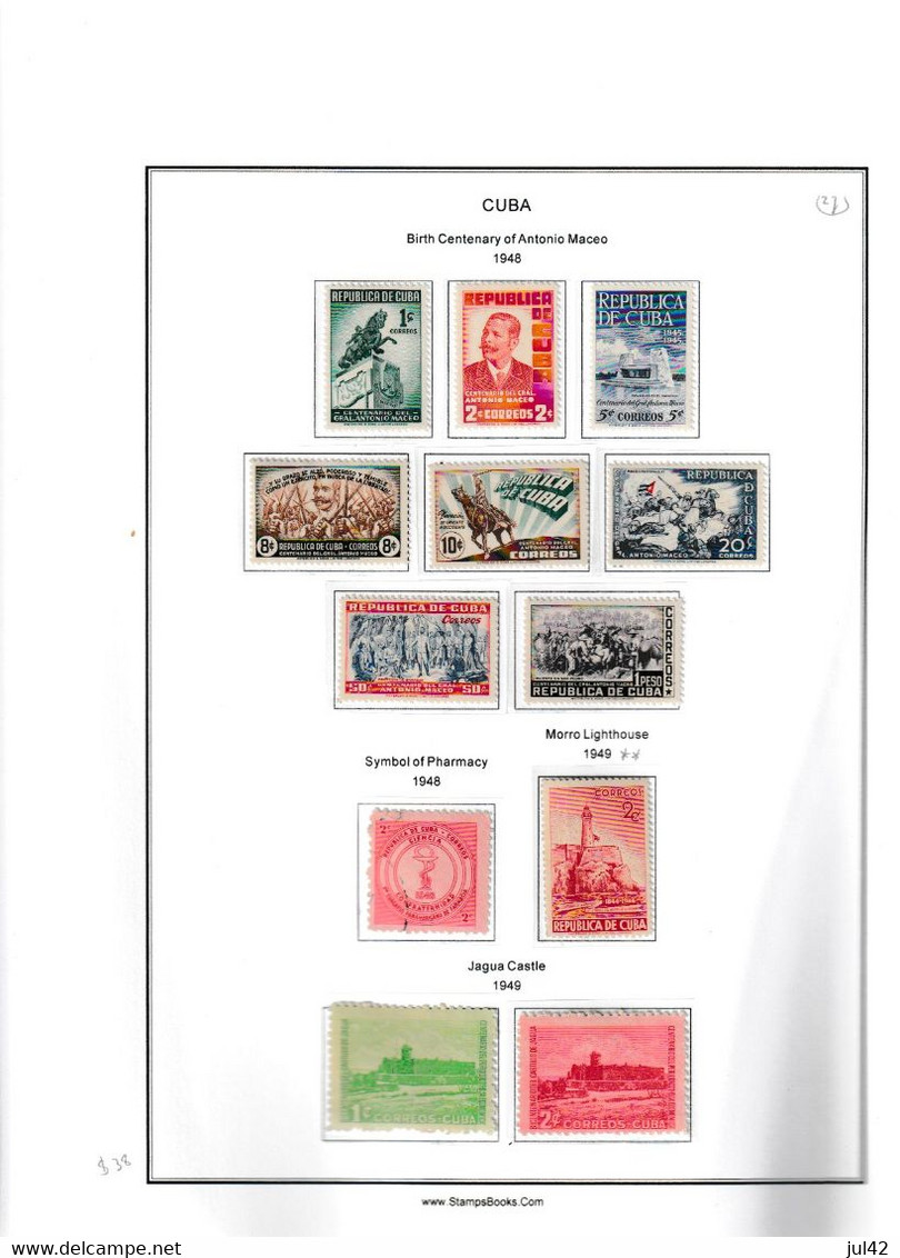 Cuba. Very nice almost complete collection 1911-1960. Scott cat.value $2750.00