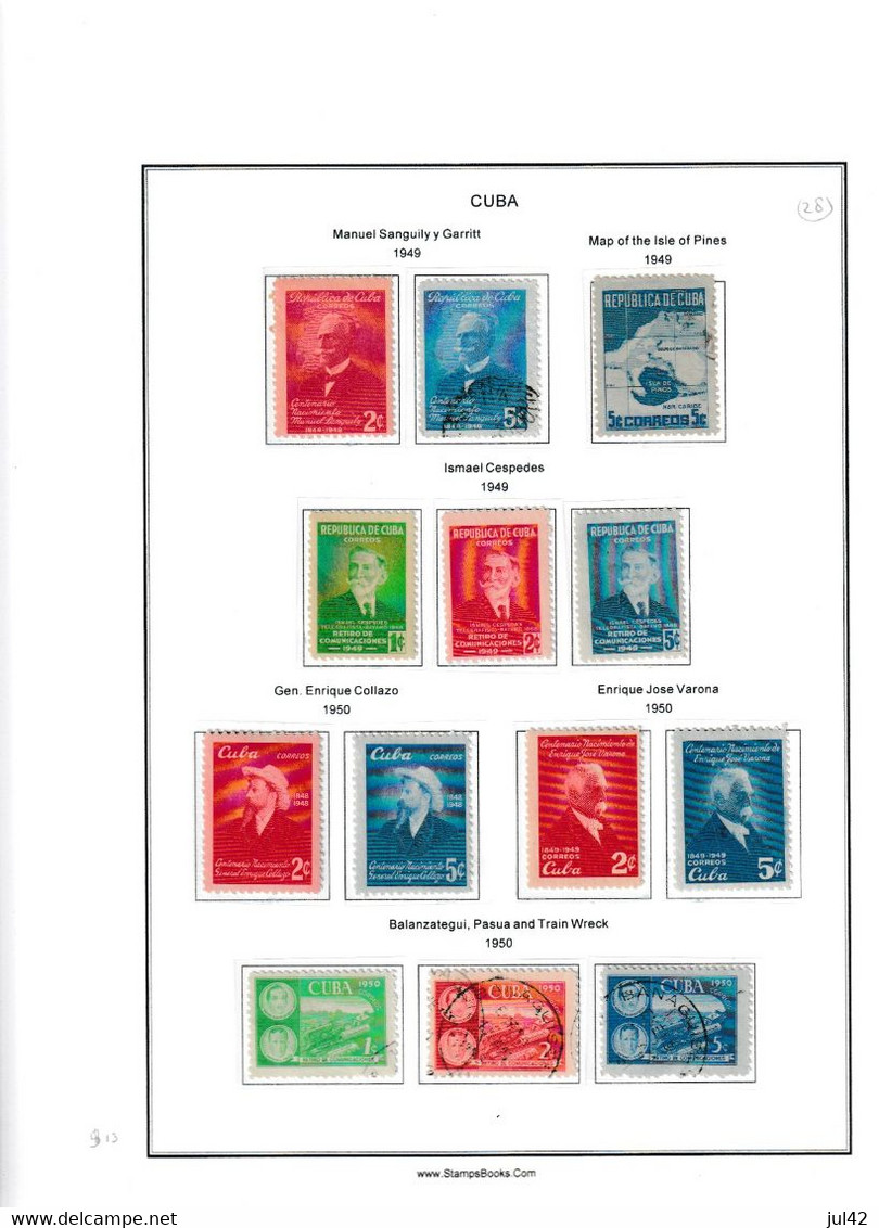 Cuba. Very nice almost complete collection 1911-1960. Scott cat.value $2750.00