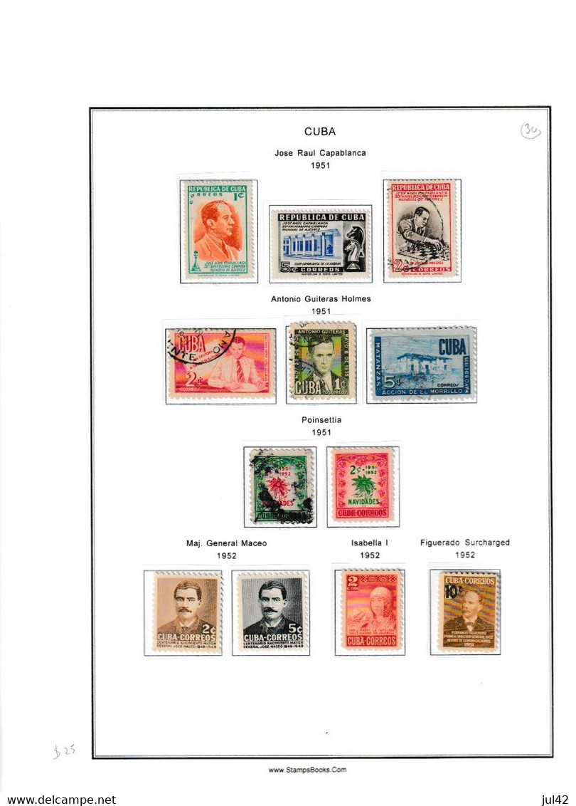 Cuba. Very nice almost complete collection 1911-1960. Scott cat.value $2750.00