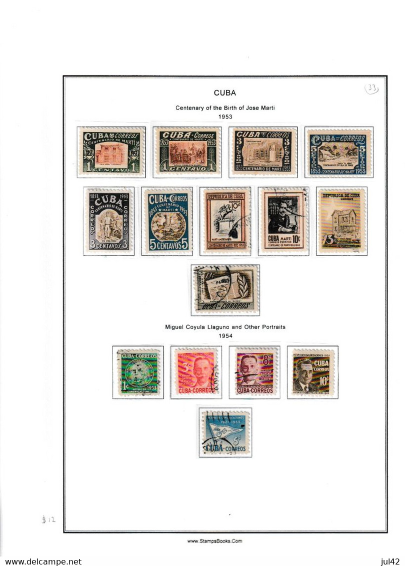 Cuba. Very nice almost complete collection 1911-1960. Scott cat.value $2750.00