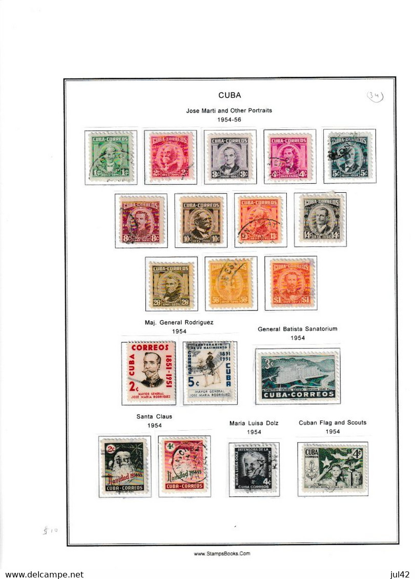 Cuba. Very nice almost complete collection 1911-1960. Scott cat.value $2750.00