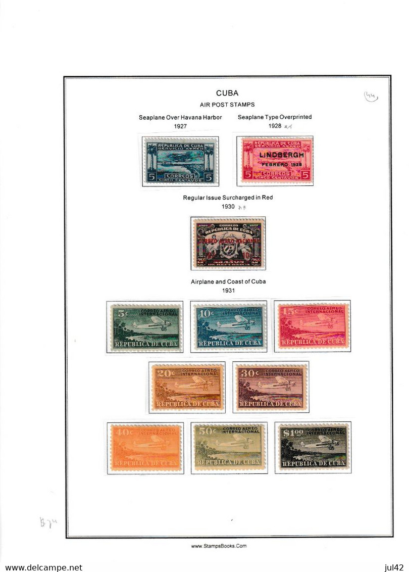 Cuba. Very nice almost complete collection 1911-1960. Scott cat.value $2750.00