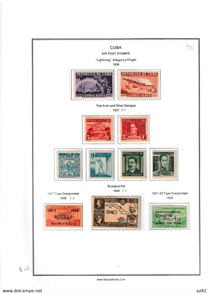 Cuba. Very nice almost complete collection 1911-1960. Scott cat.value $2750.00