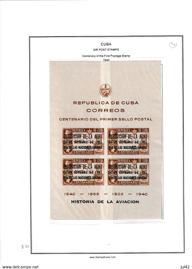 Cuba. Very nice almost complete collection 1911-1960. Scott cat.value $2750.00