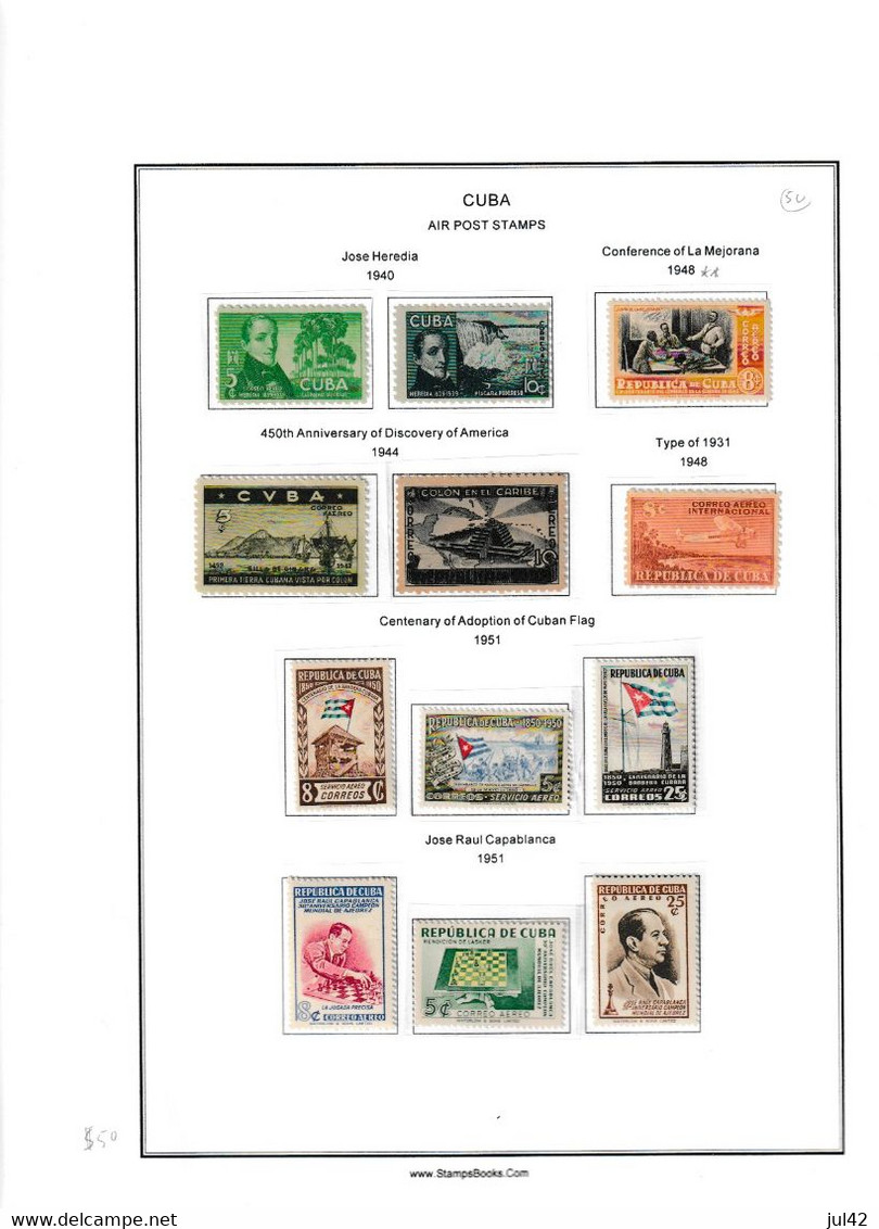 Cuba. Very nice almost complete collection 1911-1960. Scott cat.value $2750.00