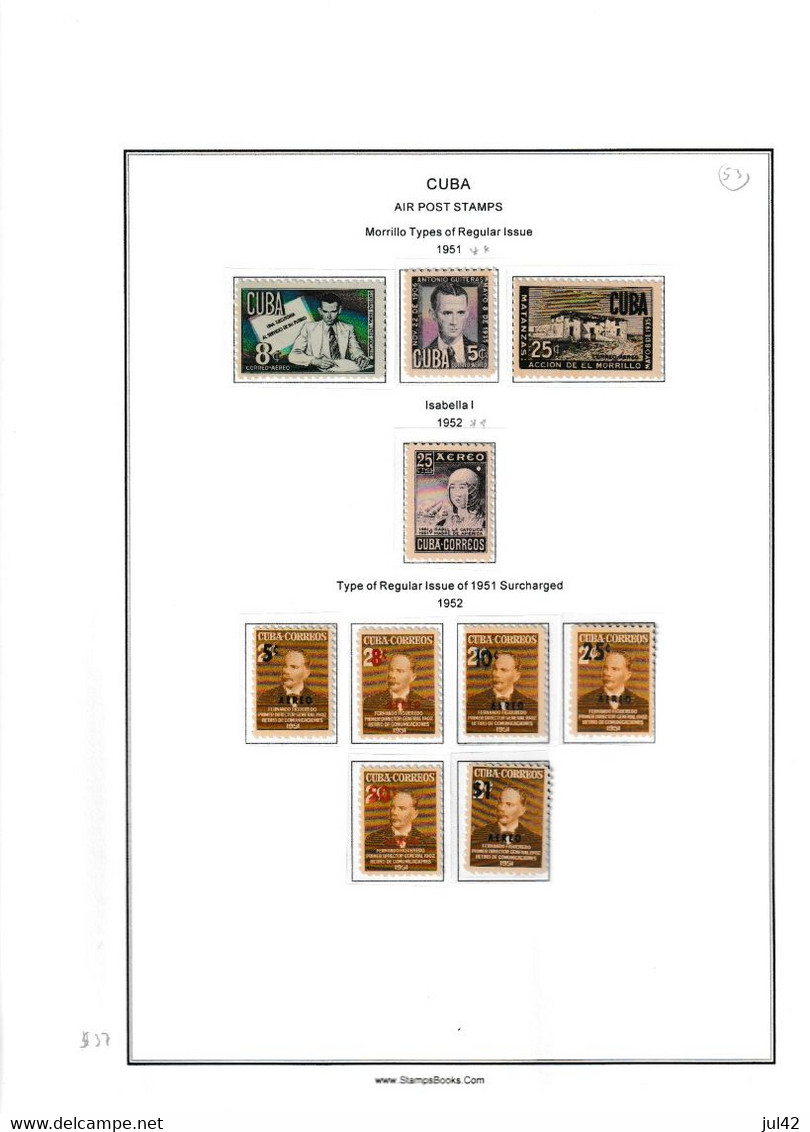 Cuba. Very nice almost complete collection 1911-1960. Scott cat.value $2750.00