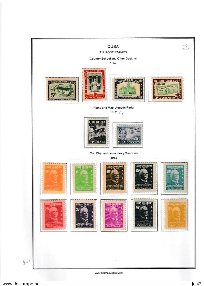 Cuba. Very nice almost complete collection 1911-1960. Scott cat.value $2750.00