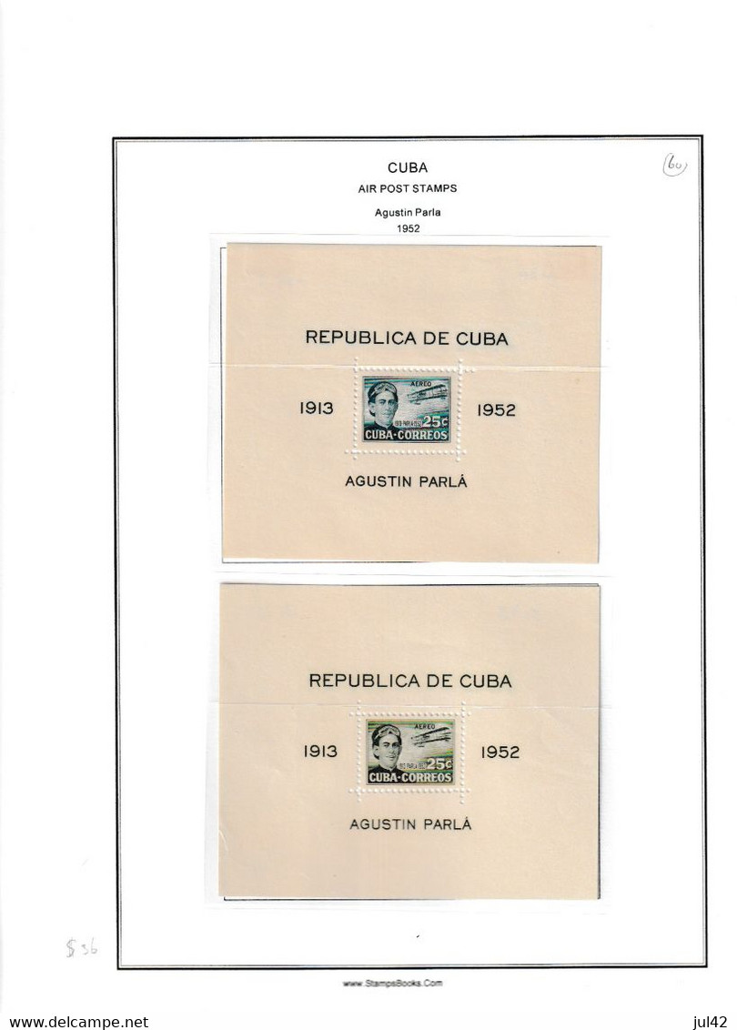 Cuba. Very nice almost complete collection 1911-1960. Scott cat.value $2750.00