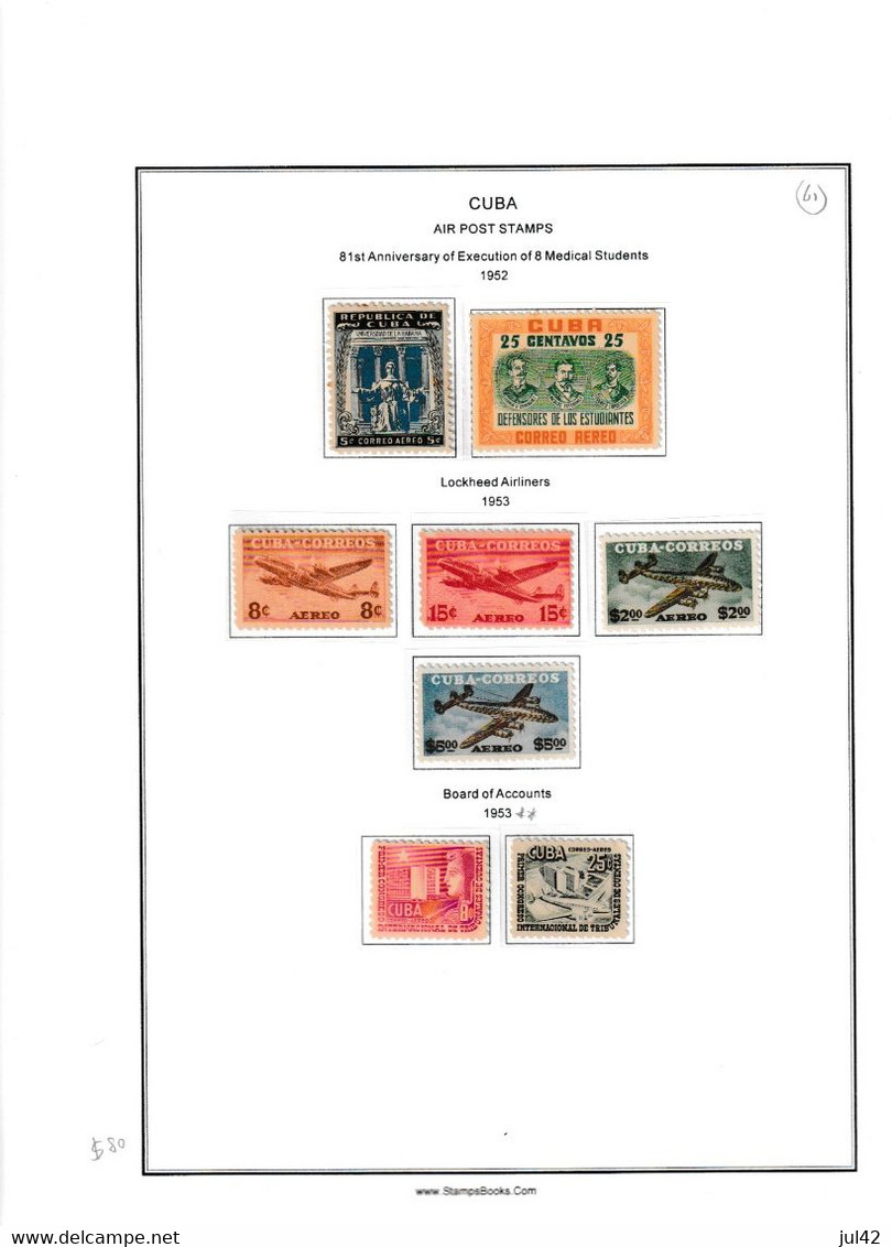 Cuba. Very nice almost complete collection 1911-1960. Scott cat.value $2750.00