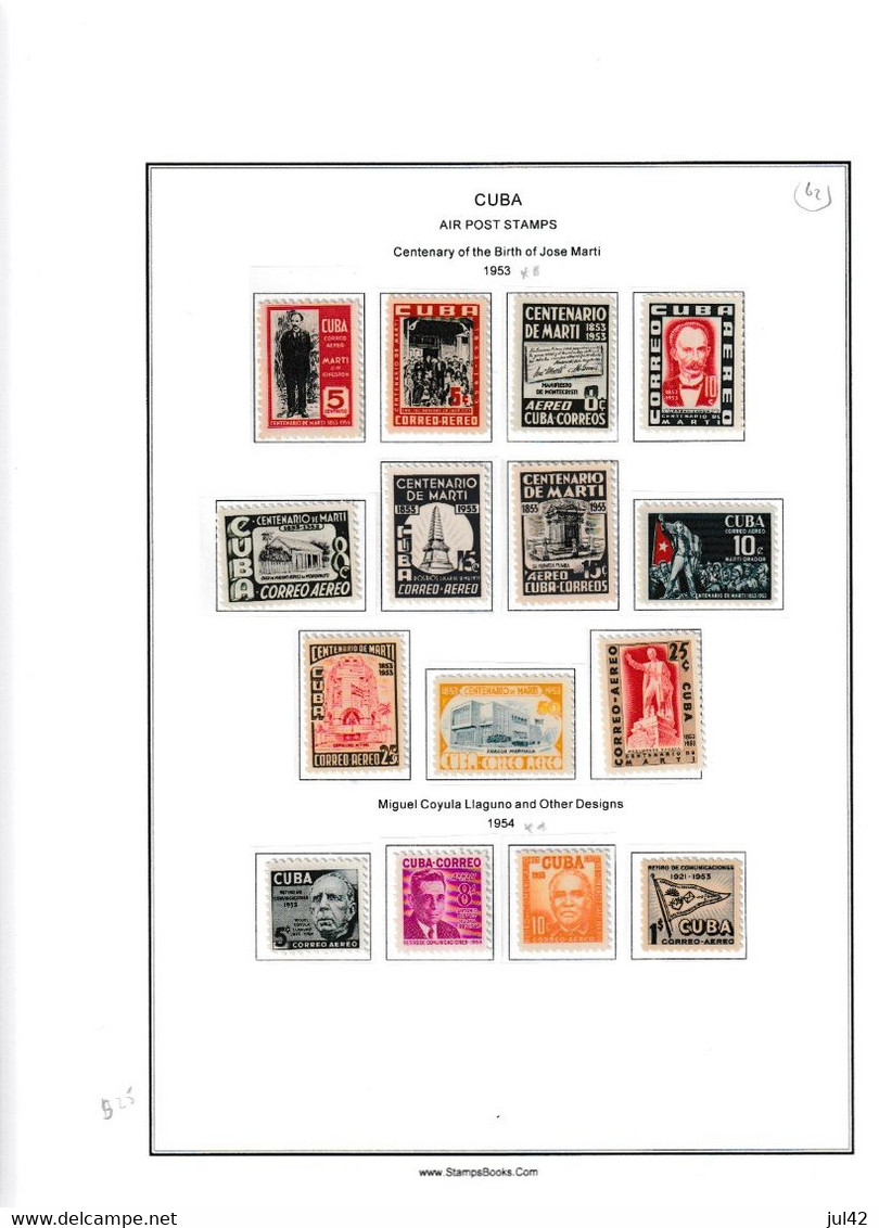 Cuba. Very nice almost complete collection 1911-1960. Scott cat.value $2750.00