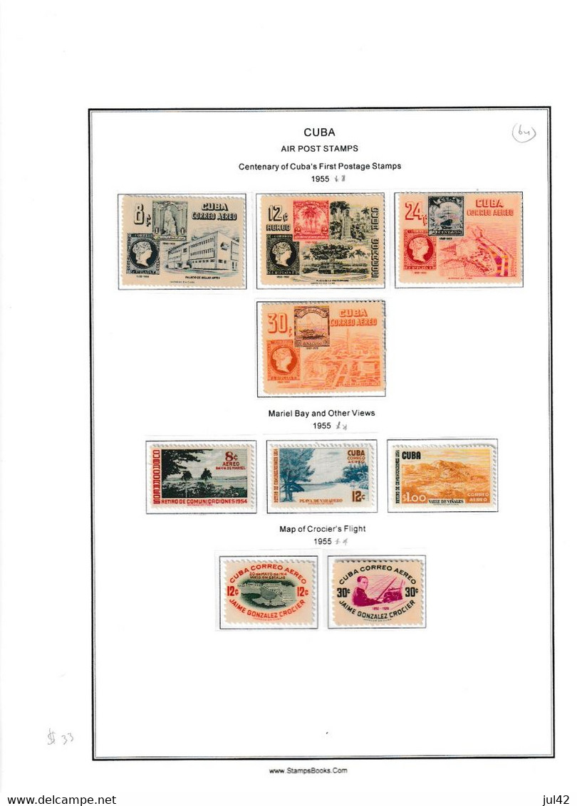 Cuba. Very nice almost complete collection 1911-1960. Scott cat.value $2750.00