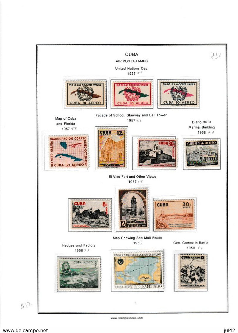 Cuba. Very nice almost complete collection 1911-1960. Scott cat.value $2750.00