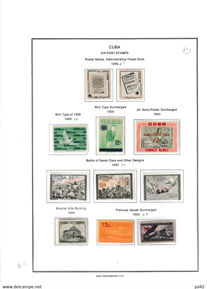 Cuba. Very nice almost complete collection 1911-1960. Scott cat.value $2750.00