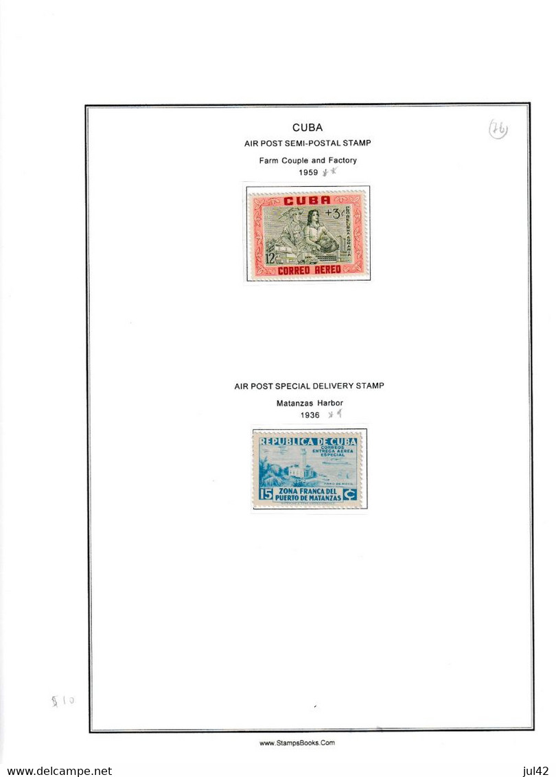 Cuba. Very nice almost complete collection 1911-1960. Scott cat.value $2750.00