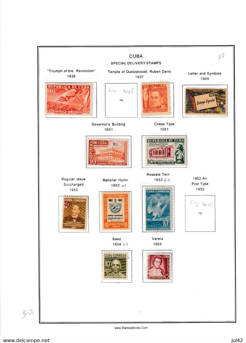 Cuba. Very nice almost complete collection 1911-1960. Scott cat.value $2750.00