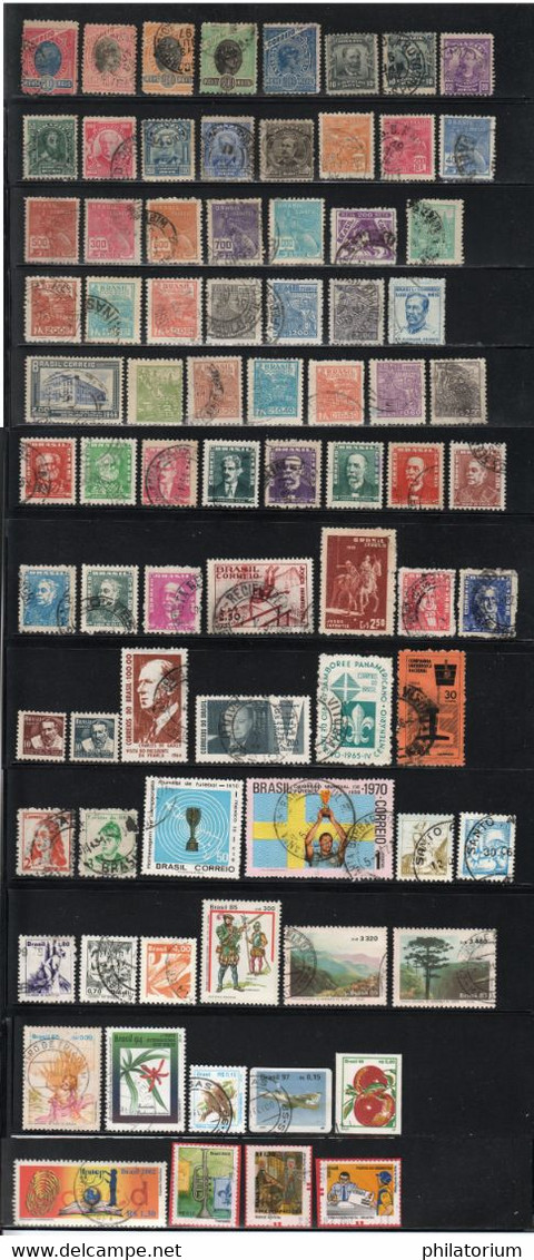 Brésil, Entre Yv 79 Et 3191, Oblitérés, Dos Propre. (mancoliste Dans Le Descriptif) - Collections, Lots & Series