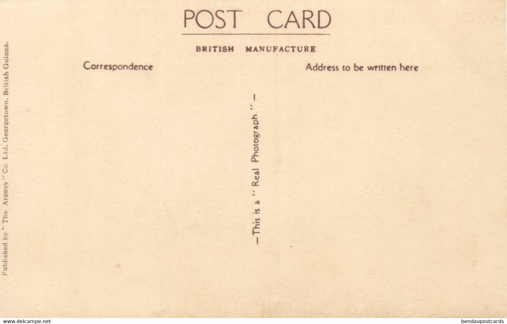 British Guiana, Guyana, Demerara, GEORGETOWN, Penitenee Canal (1910s) Postcard 1 - Guyana (ex-Guyane Britannique)