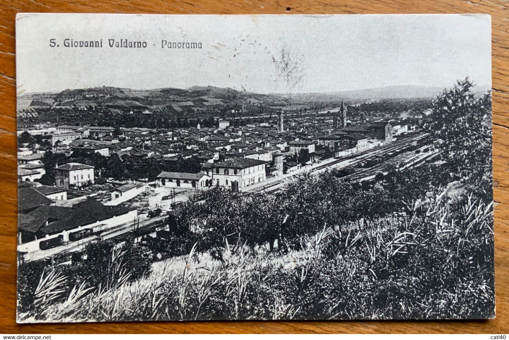 S.GIOVANNI VALDARNO - PANORAMA CON STAZIONE E FERROVIA - VIAGGIATA NEL 1922 -   P.F.253 -286 - Arezzo