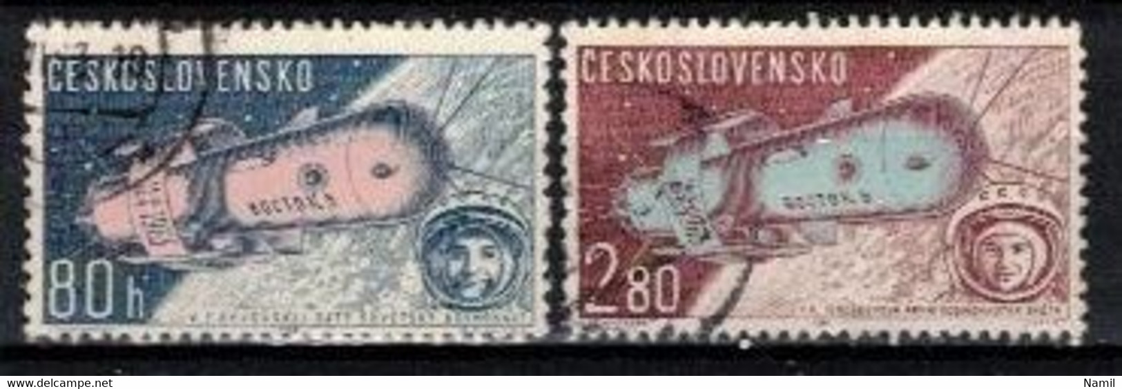 Tchécoslovaquie 1963 Mi 1413-4 (Yv PA 59-60), Obliteré - Luchtpost