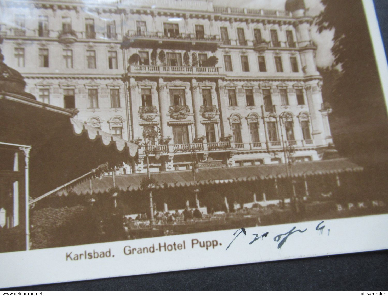 CSSR 1927 Foto AK Karlsbad Grand Hotel Pupp Nach Leipzig Gesendet - Czech Republic