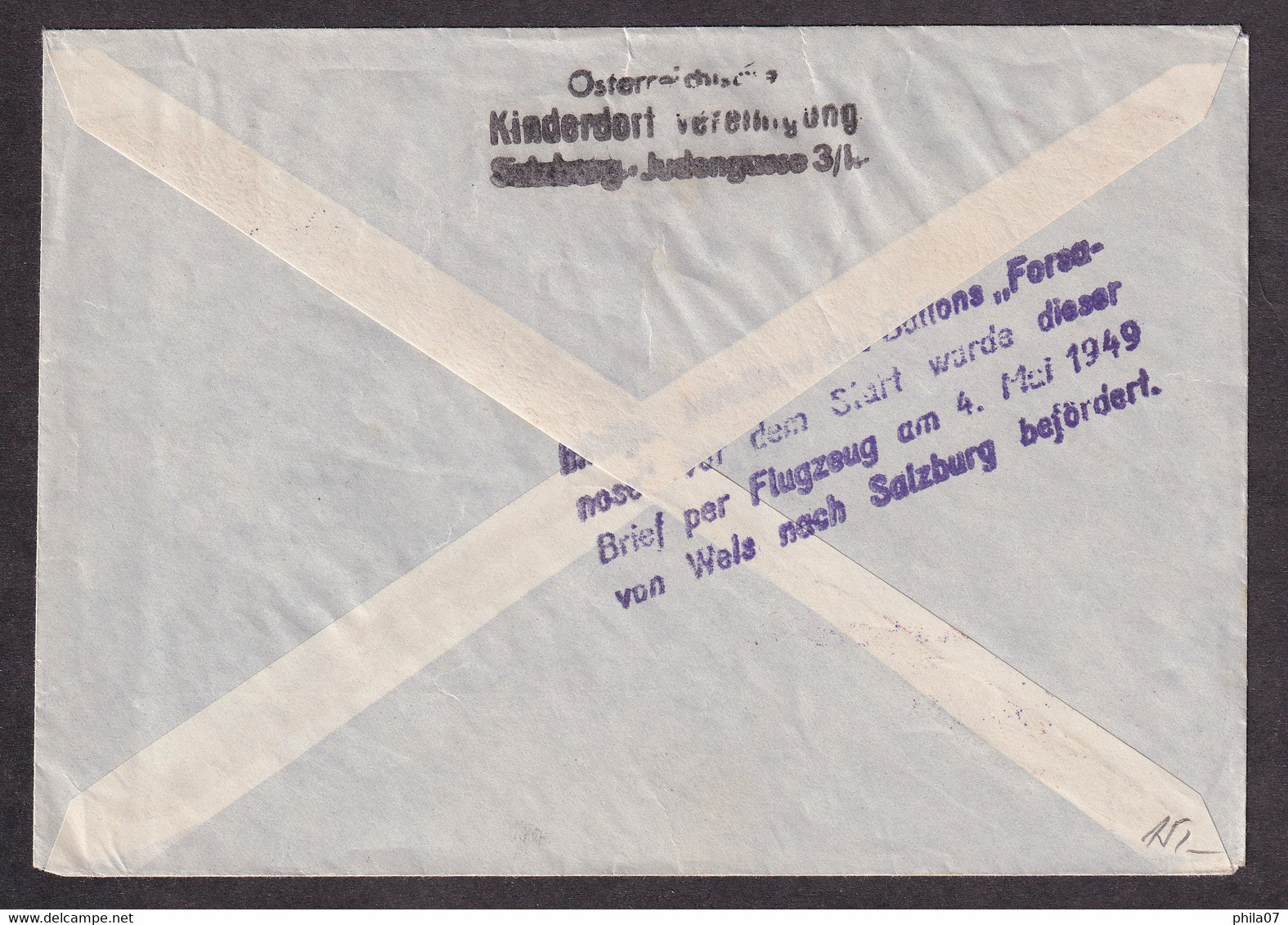 AUSTRIA - 8 Ballonpost 1949, Envelope With Imprinte Value Additionally Franked And Sent From Wels To Swit....  / 2 Scan - Per Palloni
