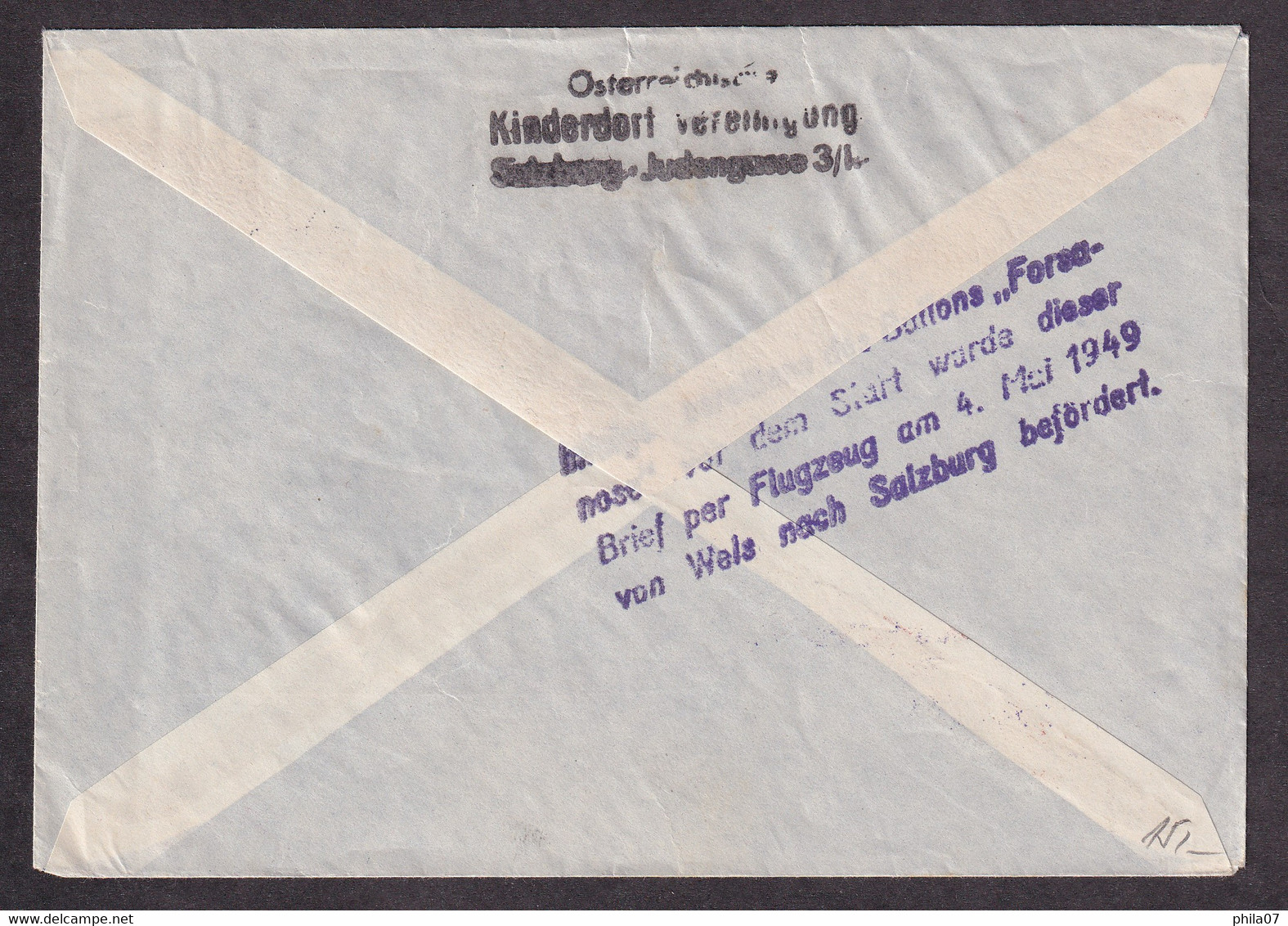 AUSTRIA - 8 Ballonpost 1949, Envelope With Imprinte Value Additionally Franked And Sent From Wels To Swit....  / 2 Scan - Par Ballon