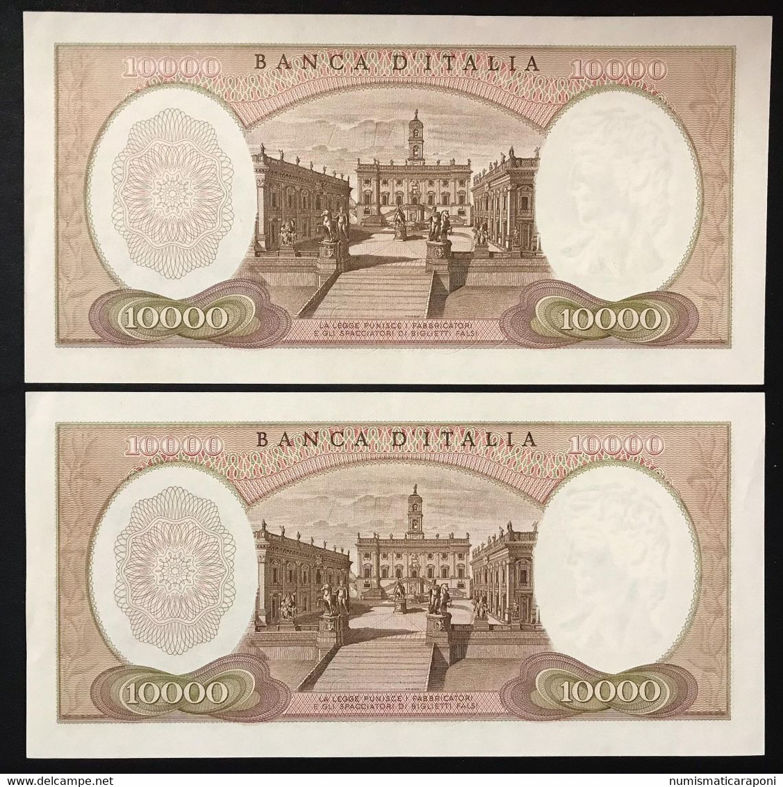 10000 Lire Michelangelo 15 02 1973  2 Es Consecutivi Spl/sup LOTTO 3392 - 10000 Liras