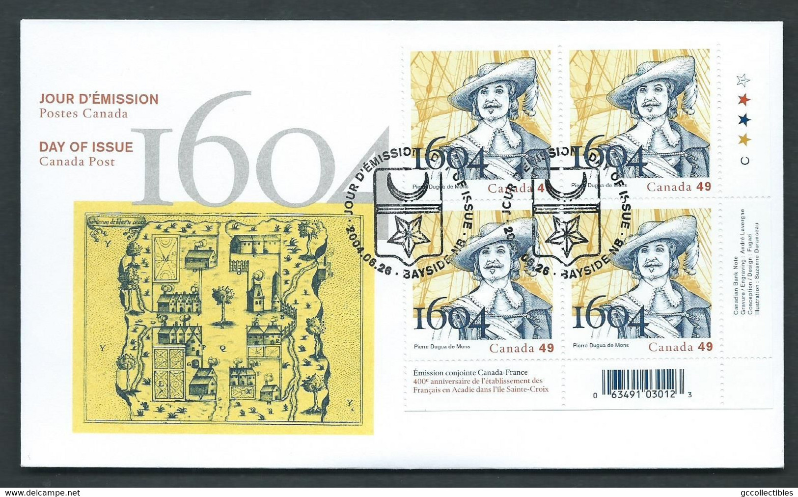 Canada # 2044 - L.R. P.B. With Barcode On FDC - French Settlement In Acadia - 2001-2010