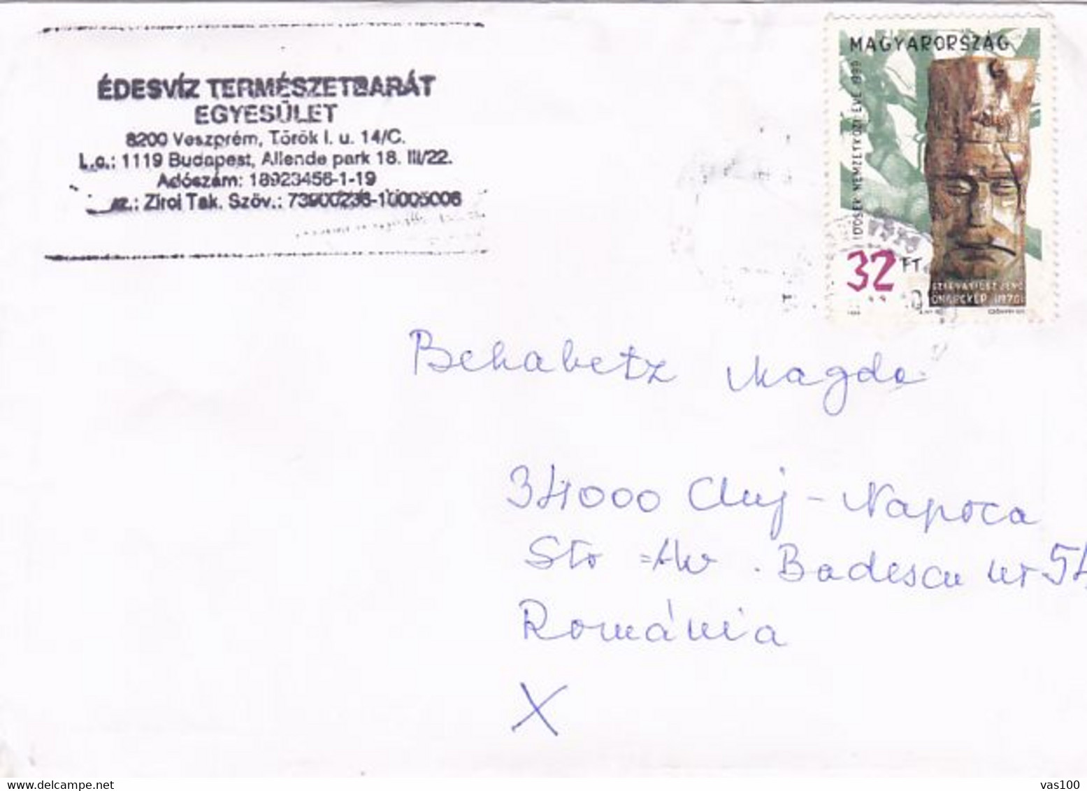 SCULPTURE, ELDERS YEAR, STAMP ON COVER, 1999, HUNGARY - Storia Postale