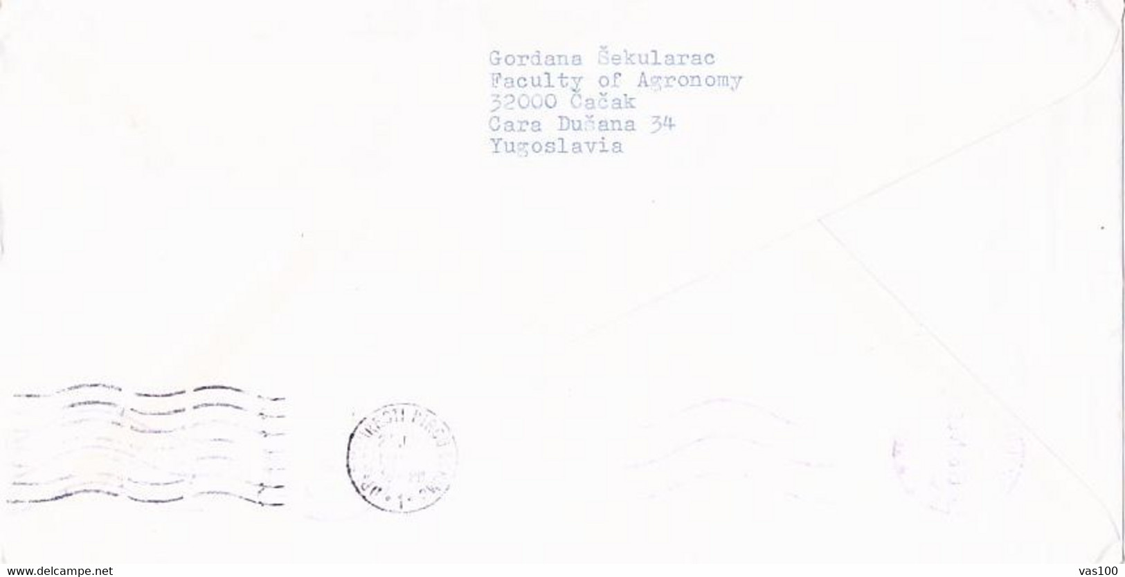 AMOUNT 3.22, MACHINE PRINTED STICKER STAMP ON COVER, 1998, YUGOSLAVIA - Storia Postale