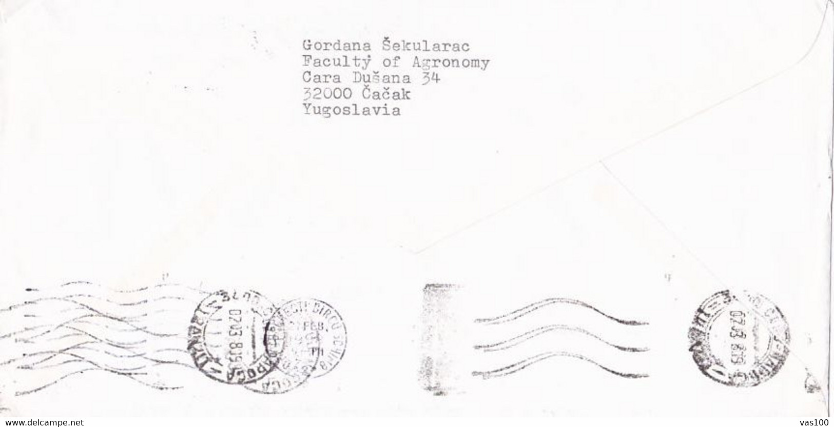 AMOUNT 3.22, MACHINE PRINTED STICKER STAMP ON COVER, 1998, YUGOSLAVIA - Briefe U. Dokumente