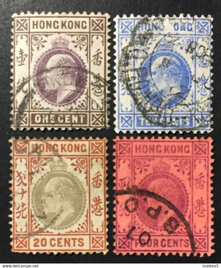 1903 -11 - Hong Kong - King Edward - 4 Stamps - Used - Gebruikt