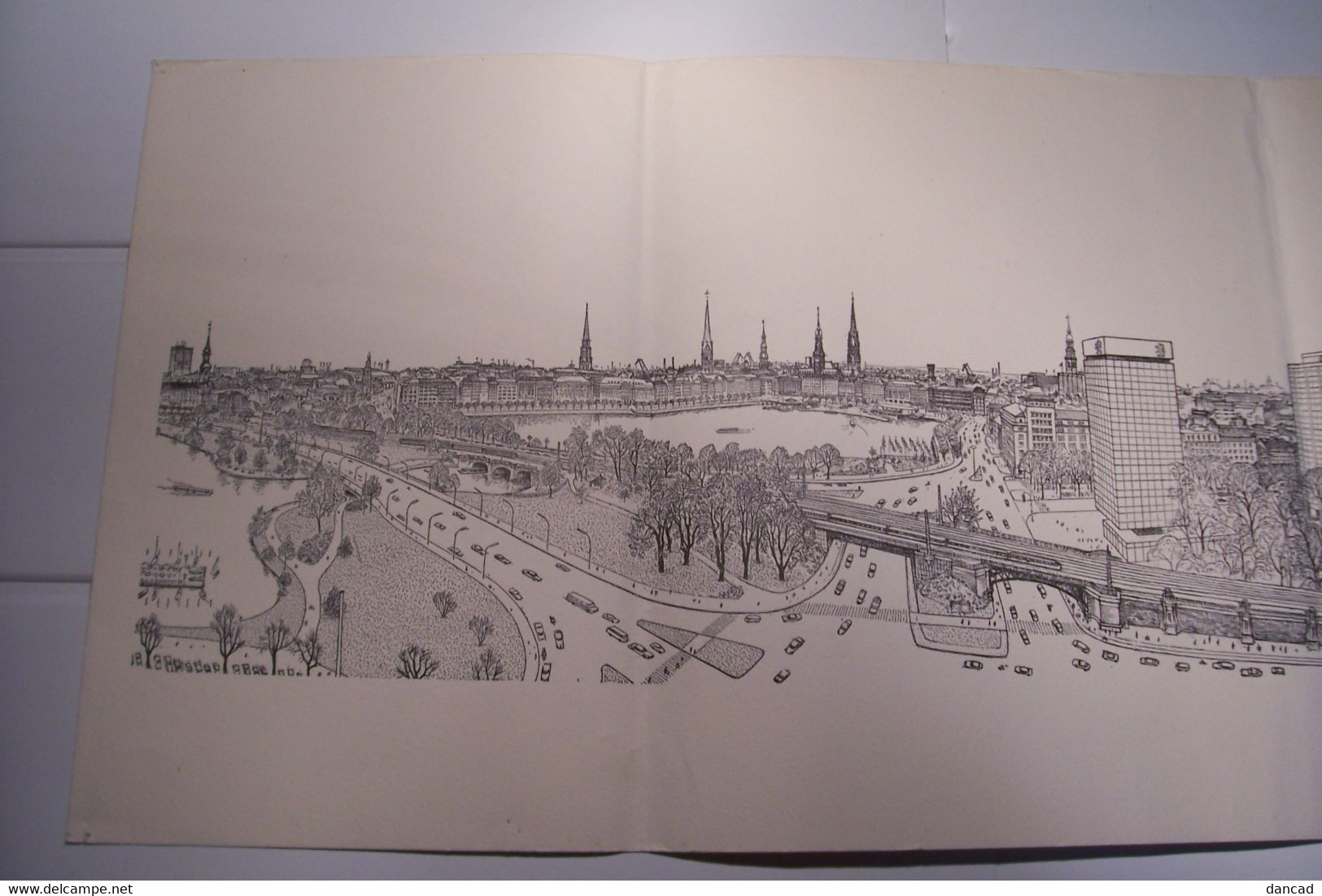 ALLEMAGNE -  HAMBOURG   -  LITHOGRAPHIE - Signée ??? - Dessins