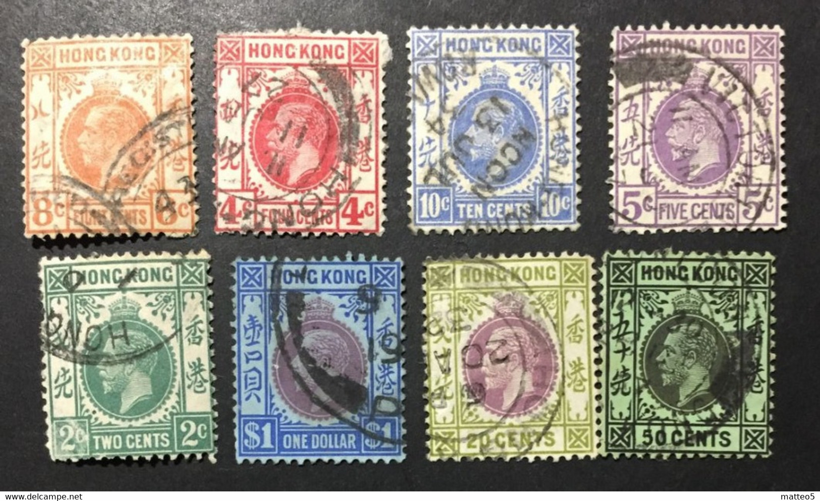 1912 -14 - Hong Kong - King George V - 8 Stamps  - Used - Oblitérés