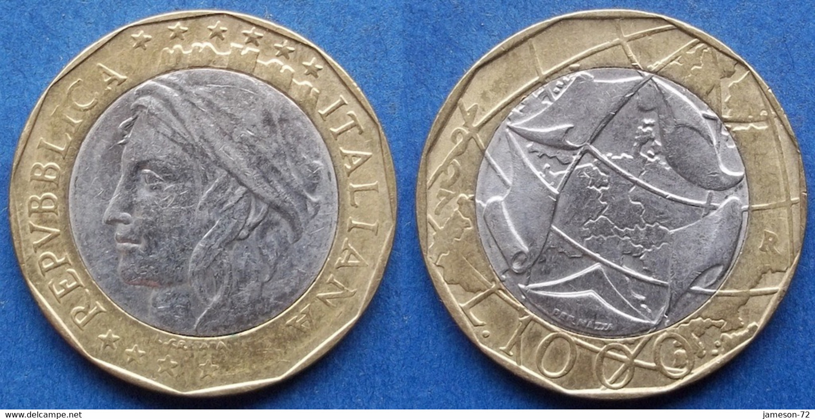 ITALY - 1000 Lire 1997 R "Mistake On German Map" KM# 190 Republic Lira Coinage (1946-2002) - Edelweiss Coins - 1 000 Lire