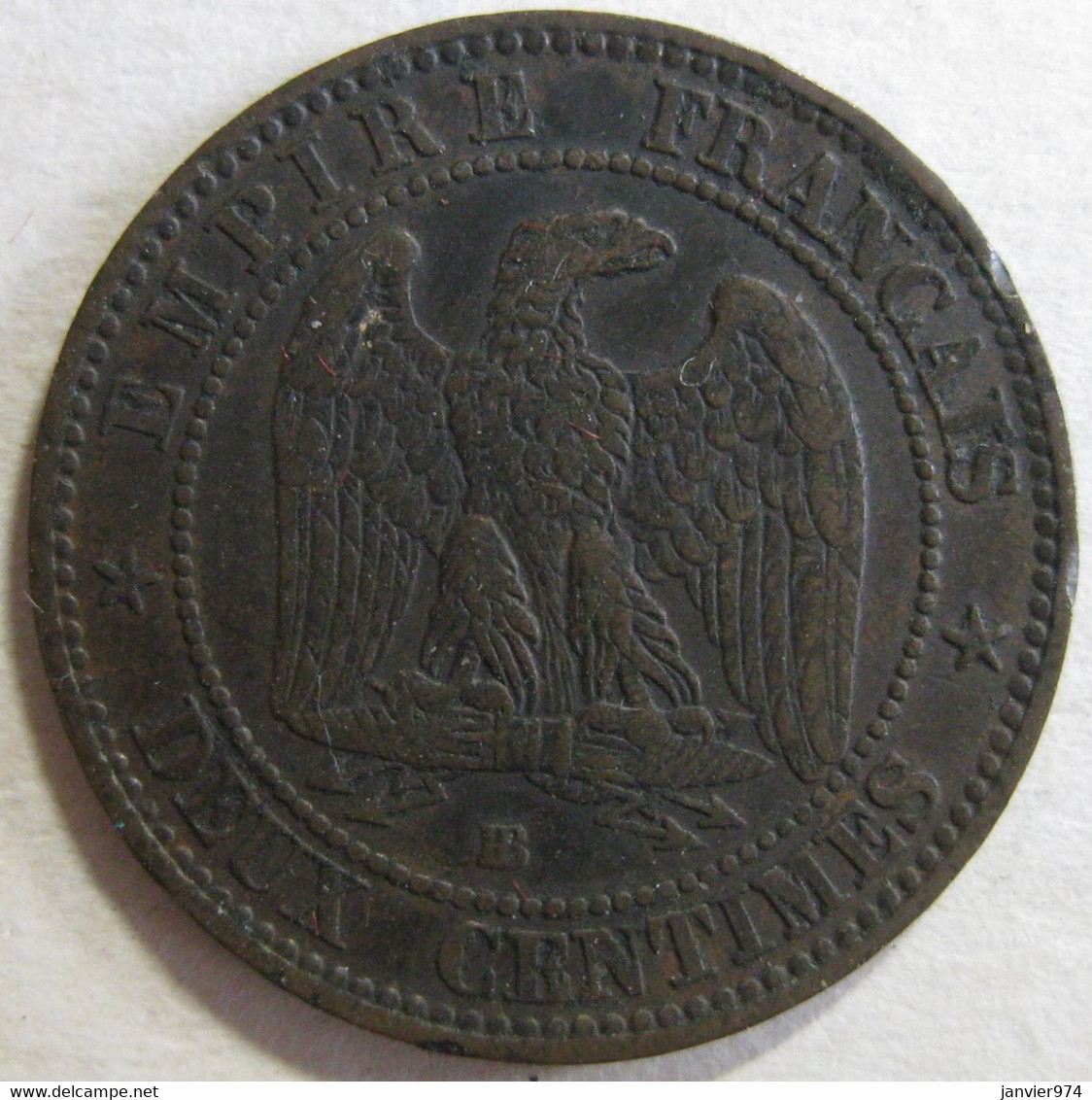 2 Centimes 1855 BB Strasbourg Chien , Napoleon III , En Bronze , Gad# 103 - 2 Centimes