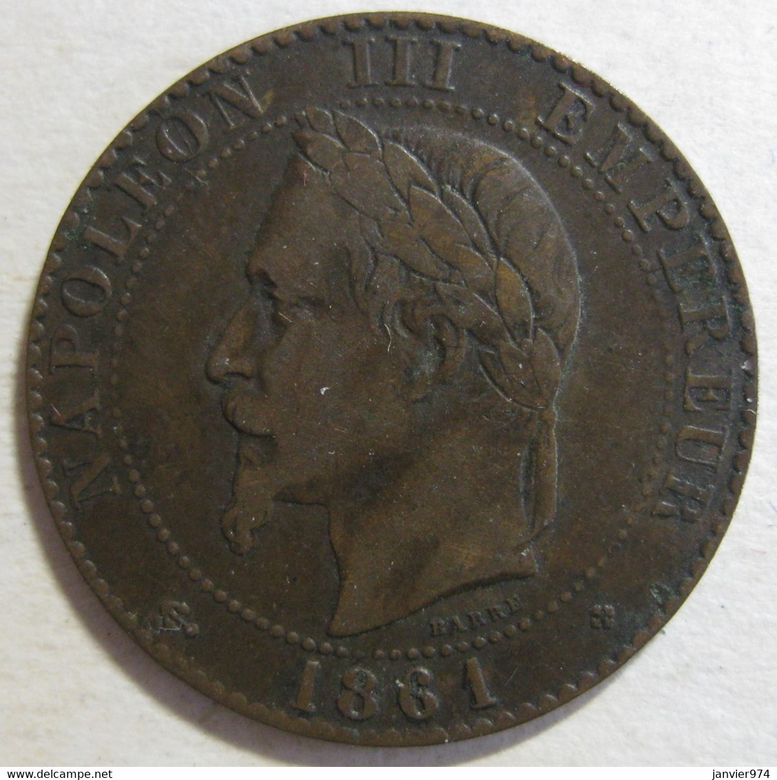 2 Centimes 1861 BB Strasbourg, Napoleon III , En Bronze , Gad# 104 - 2 Centimes