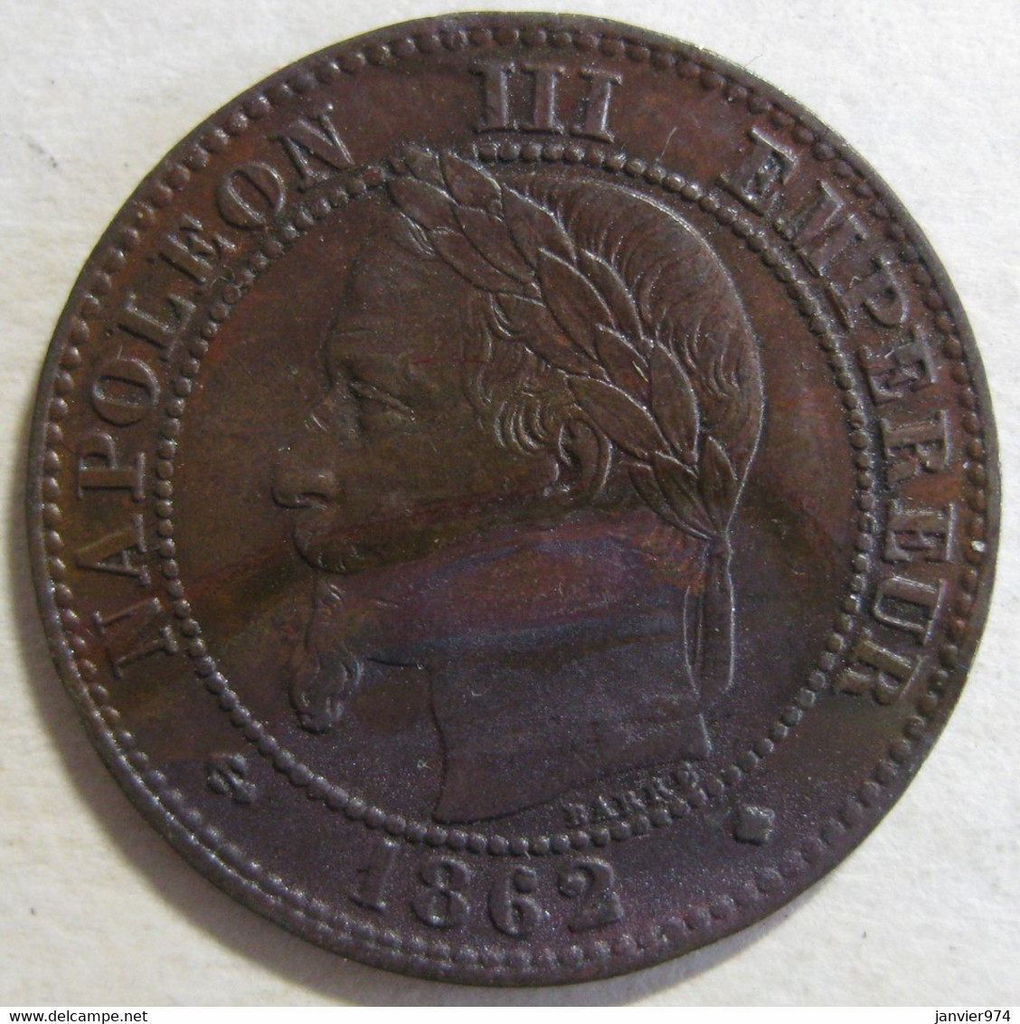 2 Centimes 1862 BB Strasbourg Petit BB, Napoleon III , En Bronze , Gad# 104 - 2 Centimes