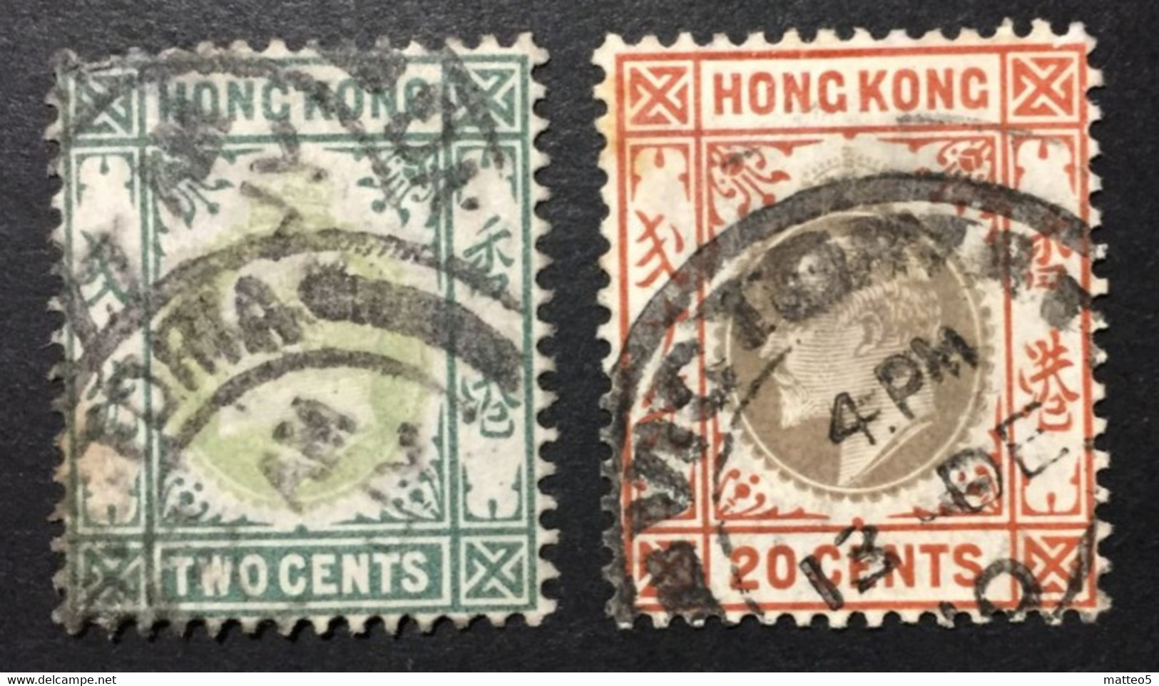 1912 -14 - Hong Kong - King George V - 2 Stamps - Used - Usati