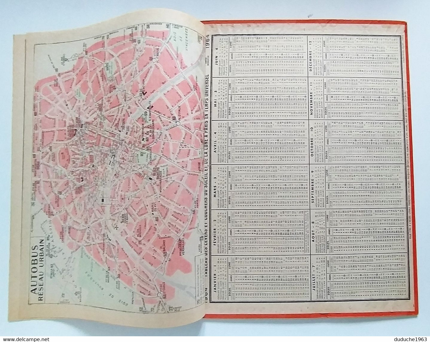 Calendrier La Poste - Almanach PTT 1964 - Paris-Seine - Grand Format : 1961-70