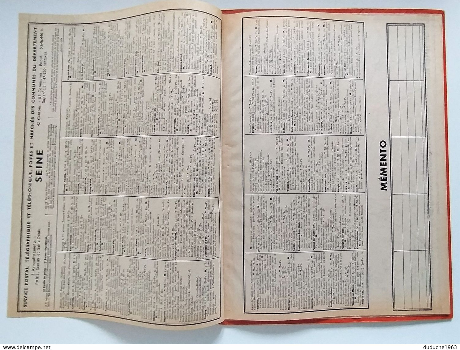 Calendrier La Poste - Almanach PTT 1964 - Paris-Seine - Grand Format : 1961-70