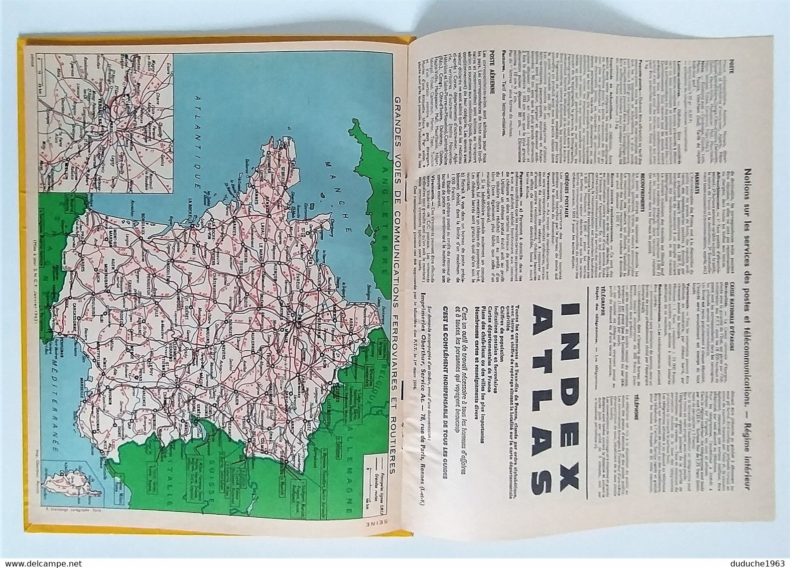 Calendrier La Poste - Almanach PTT 1965 - Paris-Seine - Grand Format : 1961-70