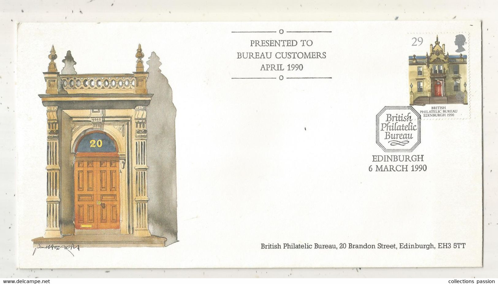 Lettre , ECOSSE, British Philatelic Bureau,EDINBURGH ,1990, Frais Fr 1.75 E - Storia Postale