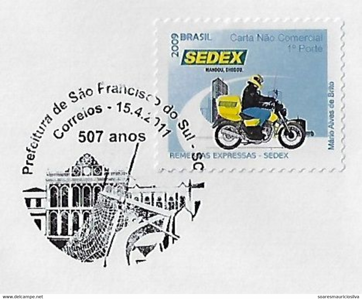 Brazil 2011 Cover With Commemorative Cancel 507th Anniversary Of The City Of São Francisco Do Sul - Covers & Documents