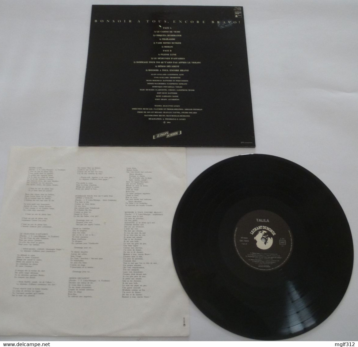 TALILA Lot De 2 LP : BONSOIR A TOUS, ENCORE BRAVO ! (1984) Et YIDDISH (1988) EDITIONS Le Chant Du Monde - Musiques Du Monde