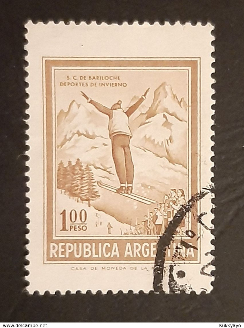 Francobolli Argentina Sport Invernali Sci Ski Jumper 1961 - Gebraucht