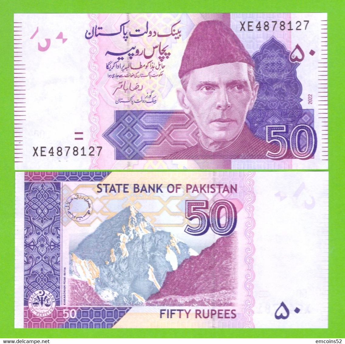 PAKISTAN 50 RUPEES 2022  P-47 UNC - Pakistan