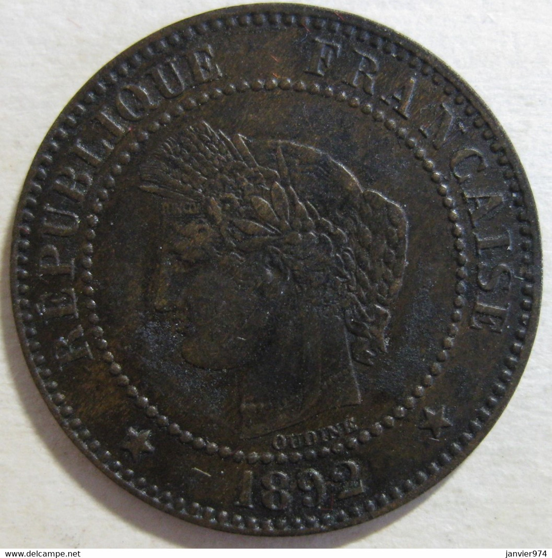 2 Centimes Cérès 1892 A Paris  , En Bronze , Gad# 105 - 2 Centimes