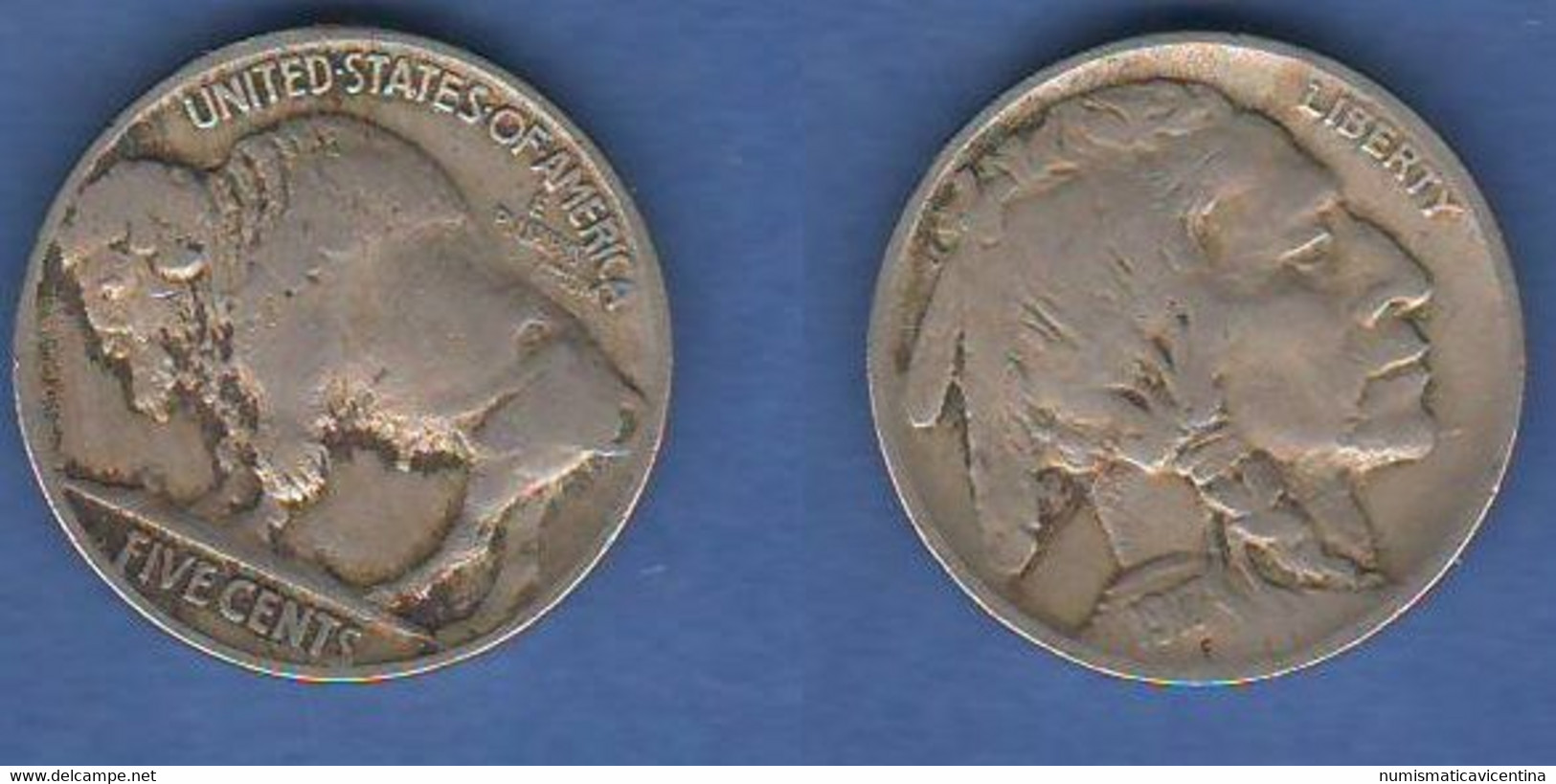 America 5 Five Cents 1917 USA Buffalo Nichel Coin - 1913-1938: Buffalo