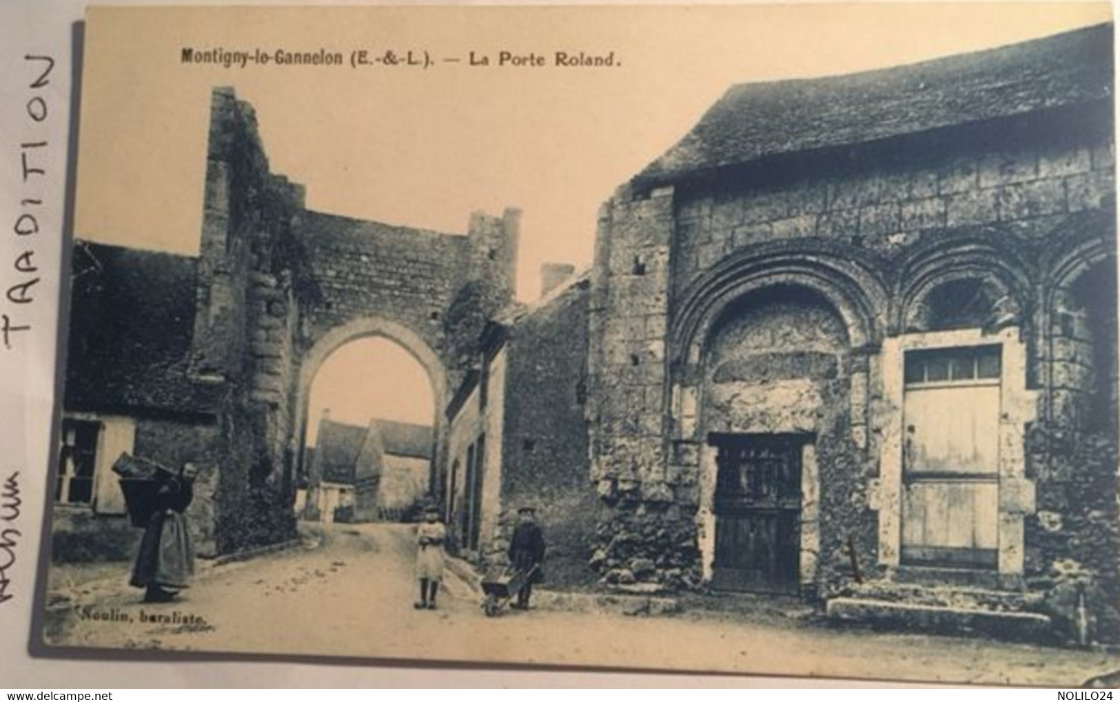 Cpa, écrite De St Hilaire En 1933, 28 MONTIGNY Le GANNELON La Porte Roland, éd Noulin Buraliste - Montigny-le-Gannelon